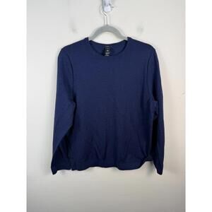 Lululemon Merino Wool Blend Sweater New Venture Crewneck Navy Blue Medium